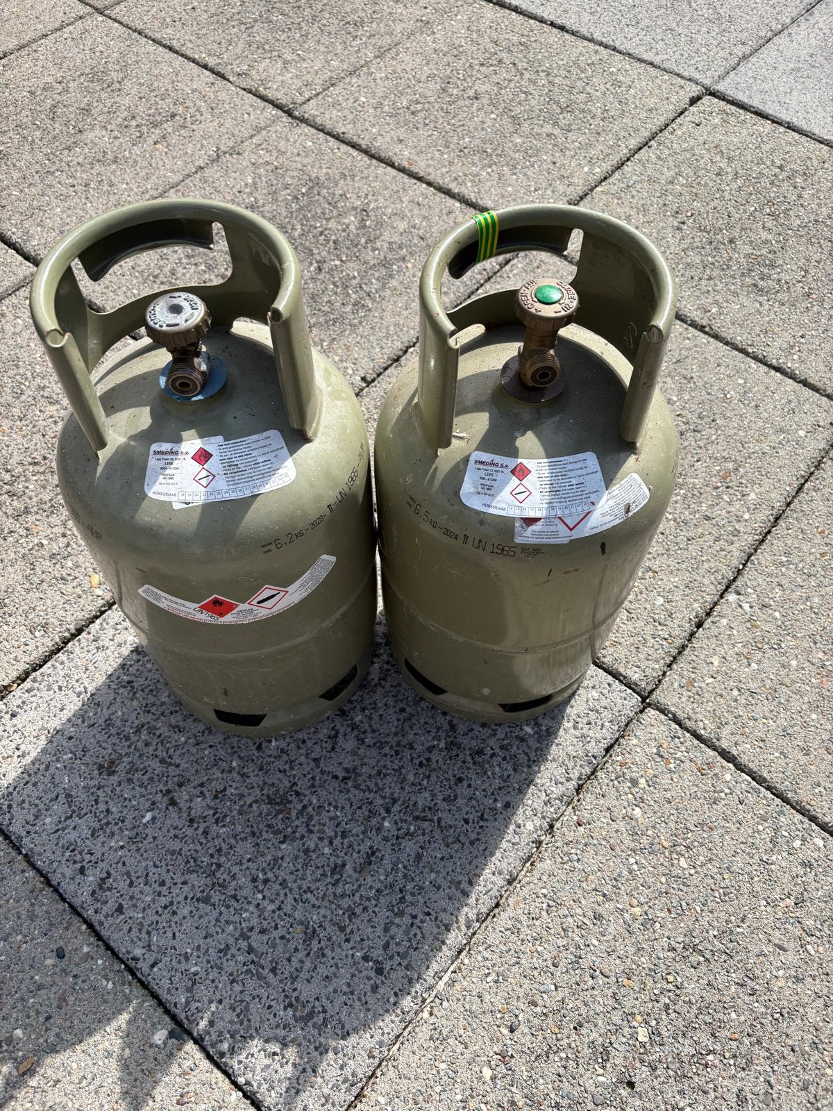 2x Gasfles 6.2 kg, Ophalen, Gebruikt