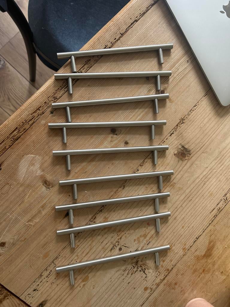 RVS handgrepen keuken , 9 stuks, Overige typen, IKEA, Zilver, Ophalen of Verzenden