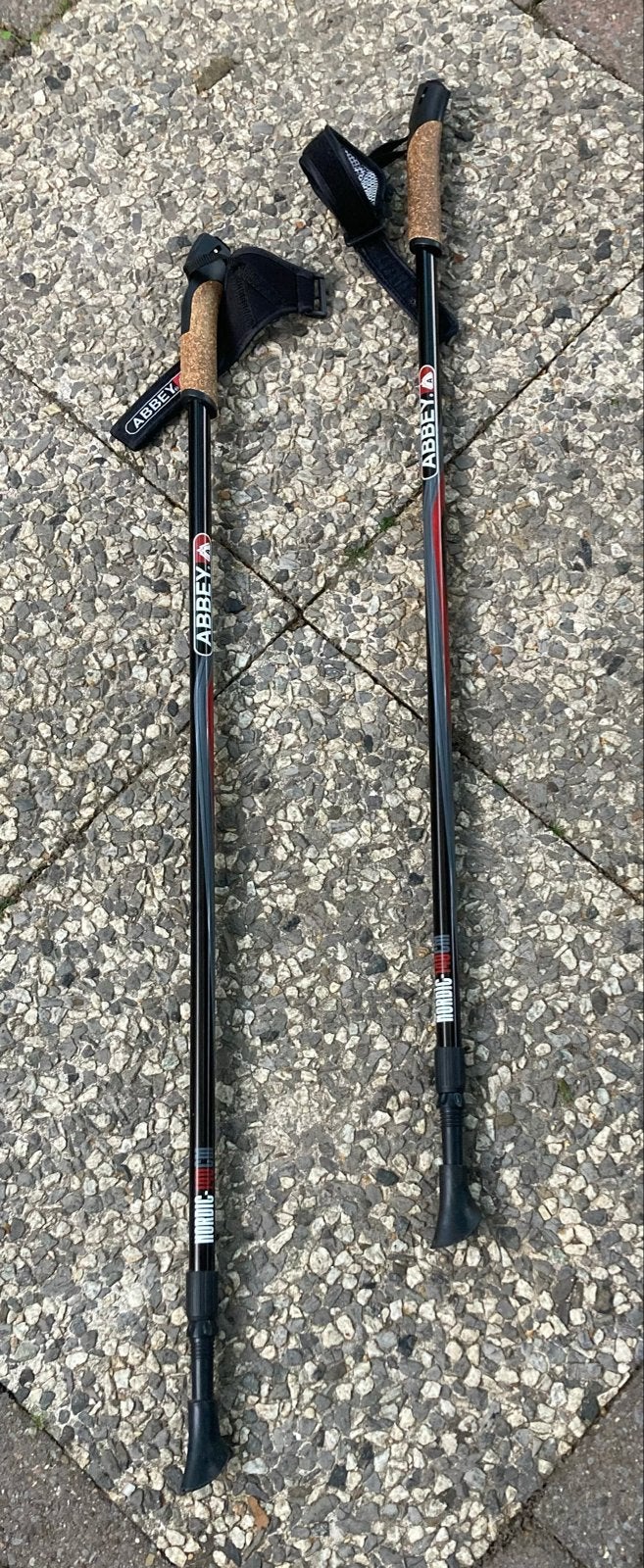Abbey Nordic Walking Stokken 140 cm - Nieuwstaat, Ophalen of Verzenden, Zo goed als nieuw, Wandelstok