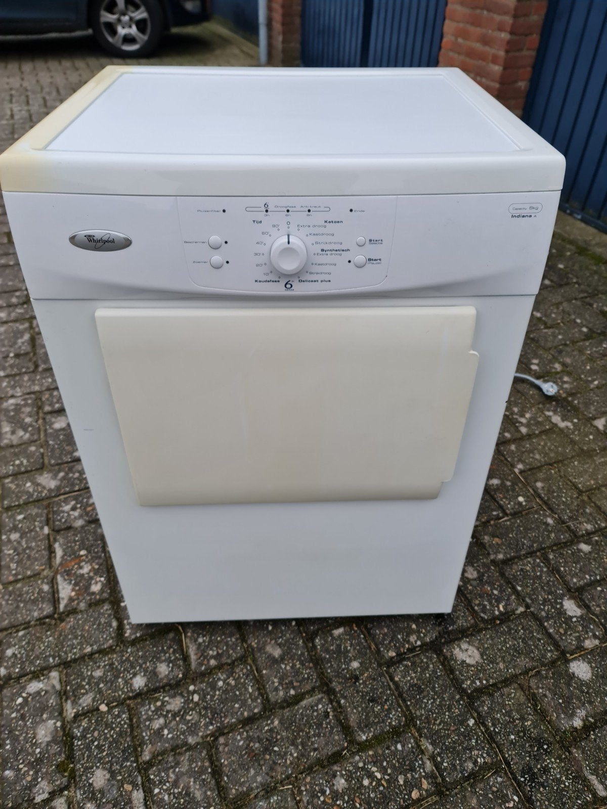 Whirlpool Indiana A wasdroger 6kg met slang, Gebruikt, Onbekend, Ophalen of Verzenden, Whirlpool