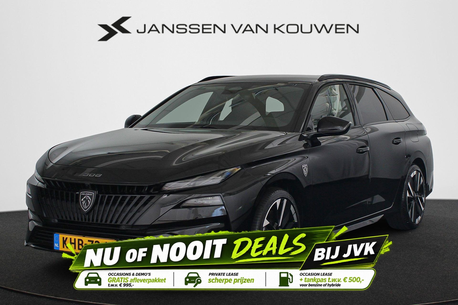 Peugeot 308 SW 1.6 Plug-in Hybrid 195 GT Facelift Stuur-Stoe, 260 min, 4 cilinders, Zwart, 1598 cc