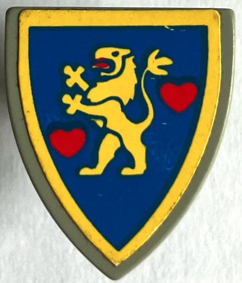 Lego Minifigure, Shield Triangular Short with Lion Standing, Gebruikt, Lego, Accessoire, Ophalen of Verzenden