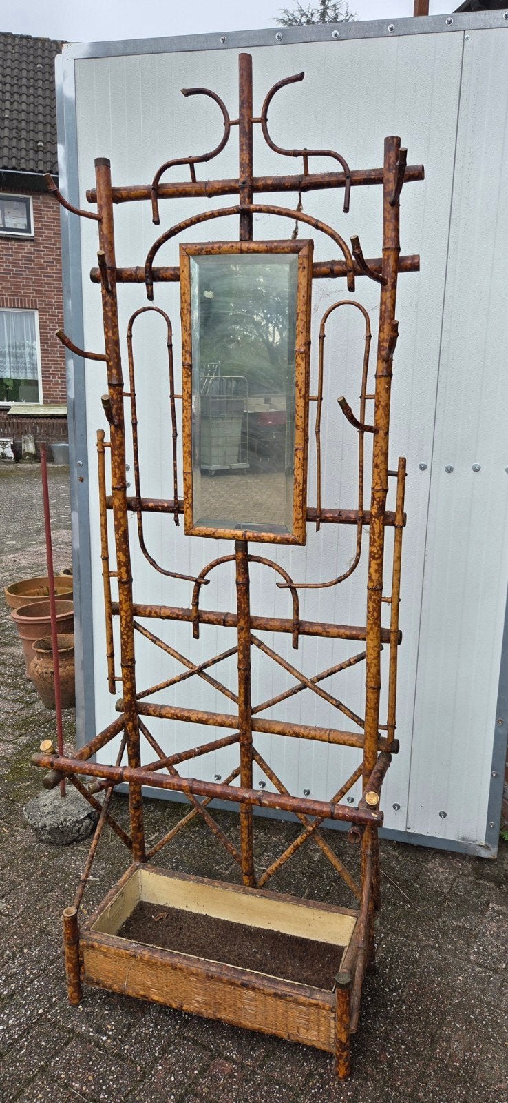 retro Bamboe kapstok, Ophalen of Verzenden, Hout, Wandkapstok, Minder dan 100 cm