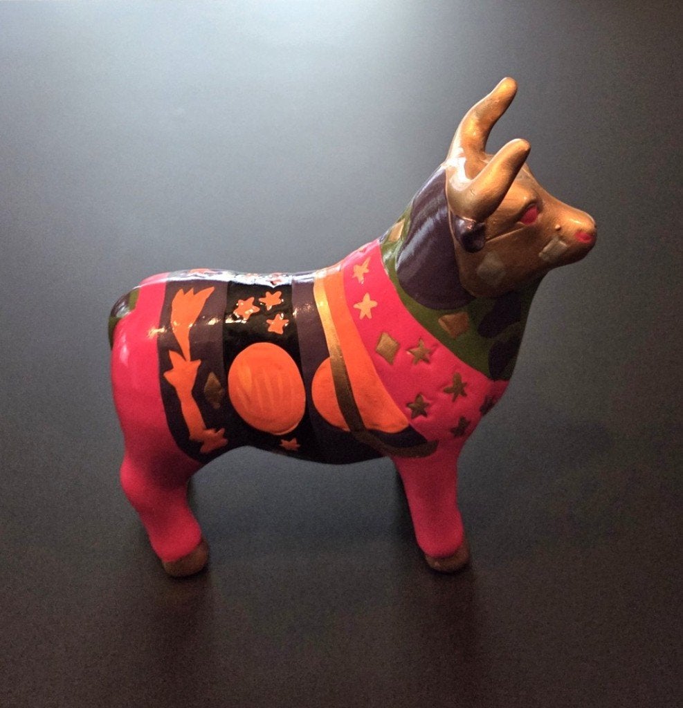STIER - KERAMIEK - ALLOVER PRINT, Ophalen of Verzenden, Zo goed als nieuw, Overige soorten, Opgezet dier