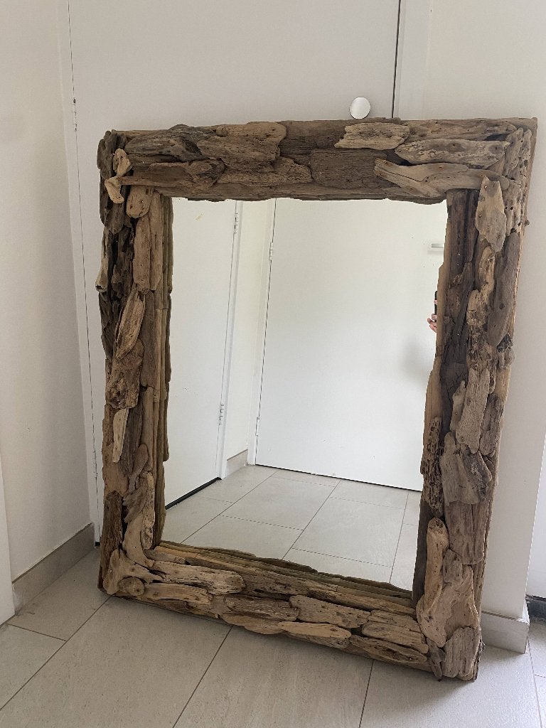 Drijfhouten Spiegel 100 x 80 cm – Unieke Eyecatcher, Ophalen, Rechthoekig, 75 tot 100 cm, Minder dan 100 cm