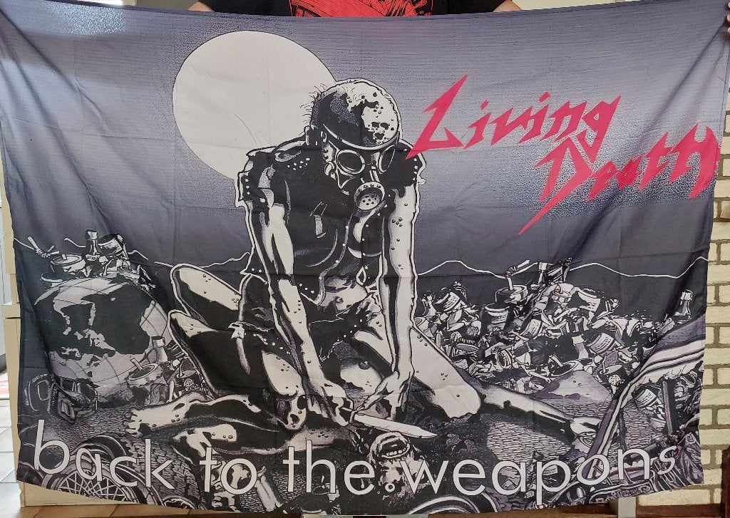 Vlag LIVING DEATH Thrash Metal Manowar Mekong delta, Diversen, Vlaggen en Wimpels, Ophalen of Verzenden, Nieuw