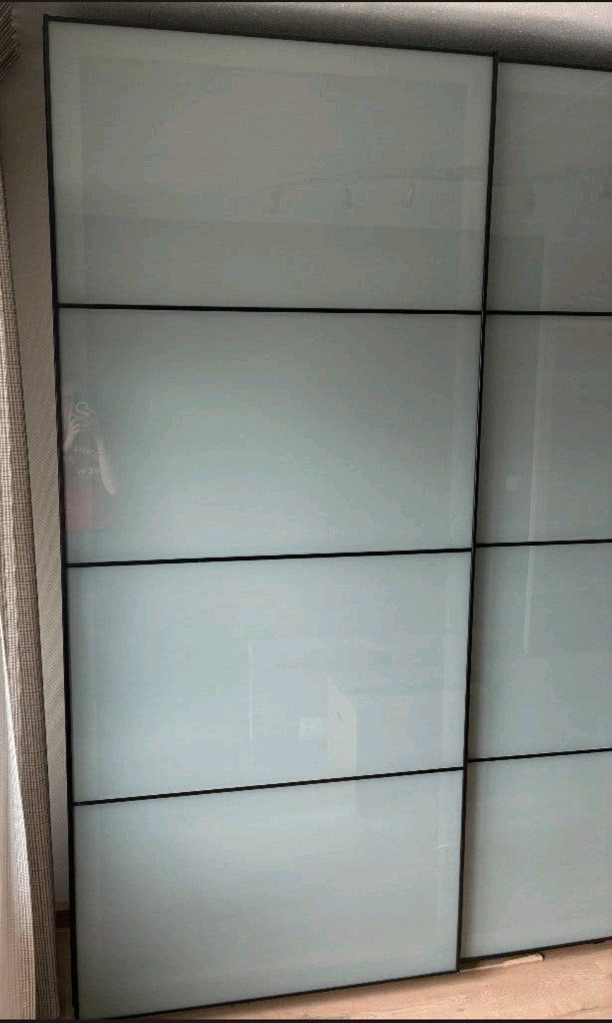 Ikea pax schuifdeuren inclusief rails, twee deuren 100x235cm, Ophalen, 100 tot 150 cm, 200 cm of meer, Glas