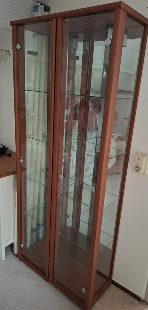 Vitrinekast  (2 stuks), Ophalen, 25 tot 50 cm, Glas, 150 tot 200 cm