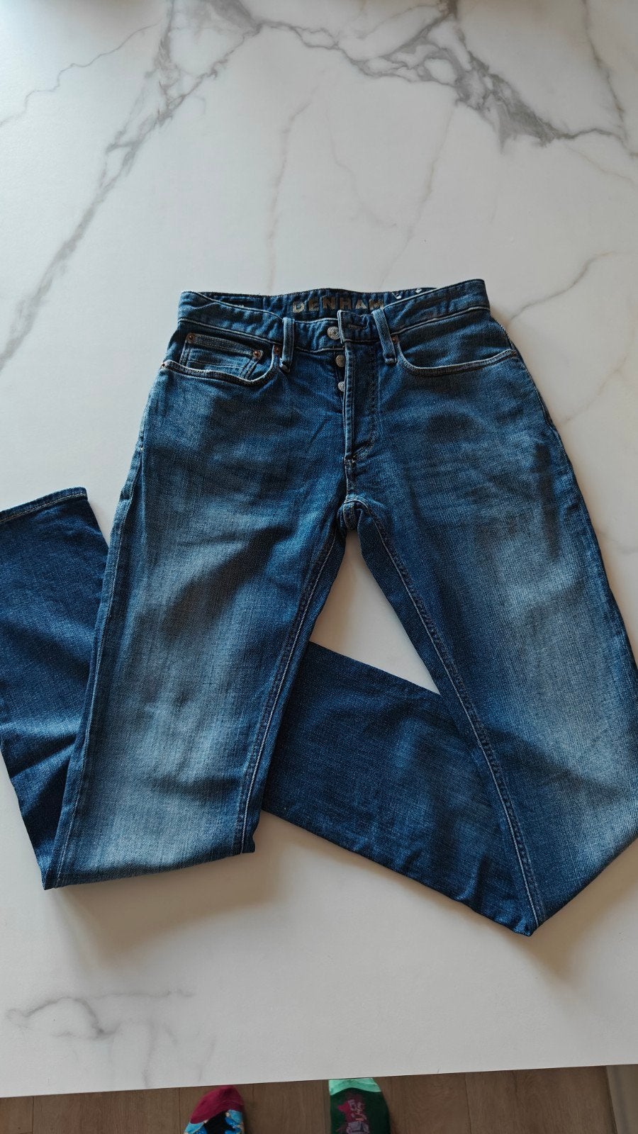 Denham Ridge Straight Fit Jeans - W29-L34, Blauw, Overige jeansmaten, Ophalen of Verzenden, Zo goed als nieuw