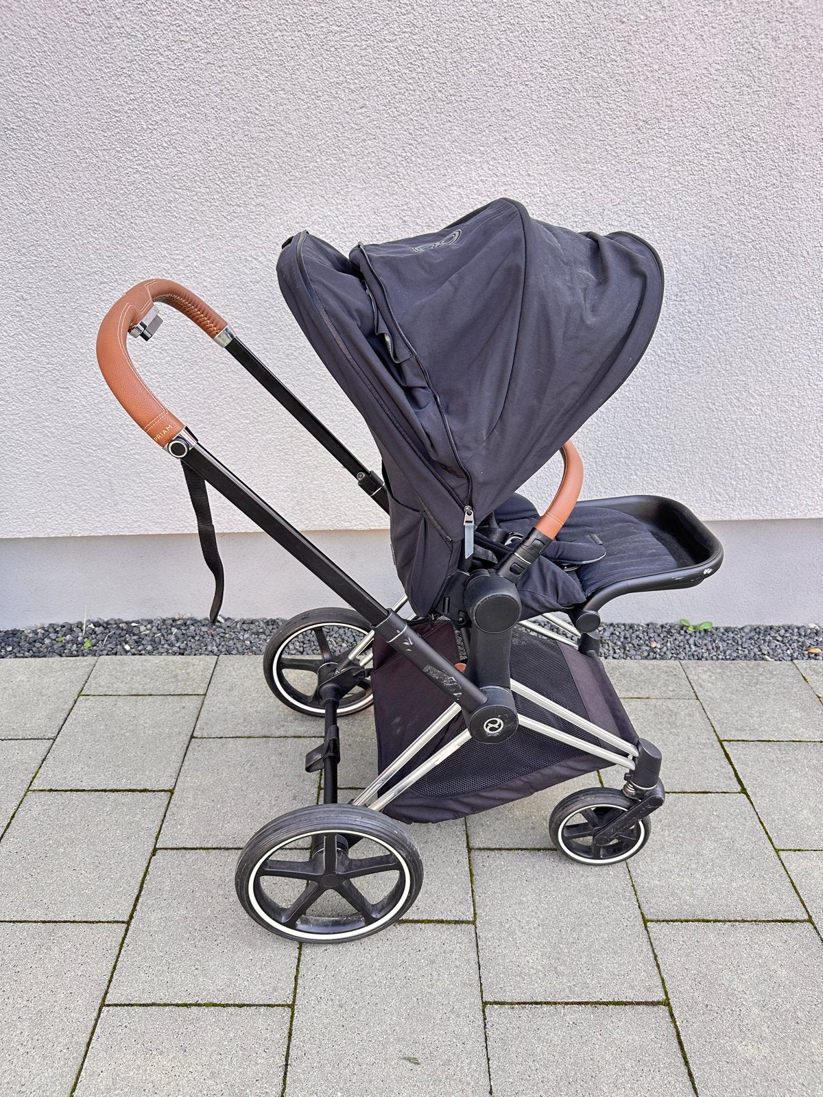 Cybex Priam Platinum kinderwagen - Deep Black, Ophalen, Gebruikt, Combiwagen, Met autostoeltje