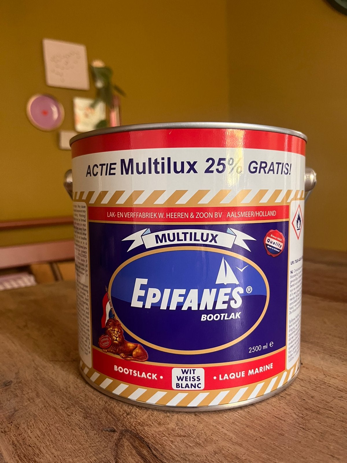 Epifanes bootlak 2,5 Liter NIEUW, Ophalen, Wit, Nieuw, Lak