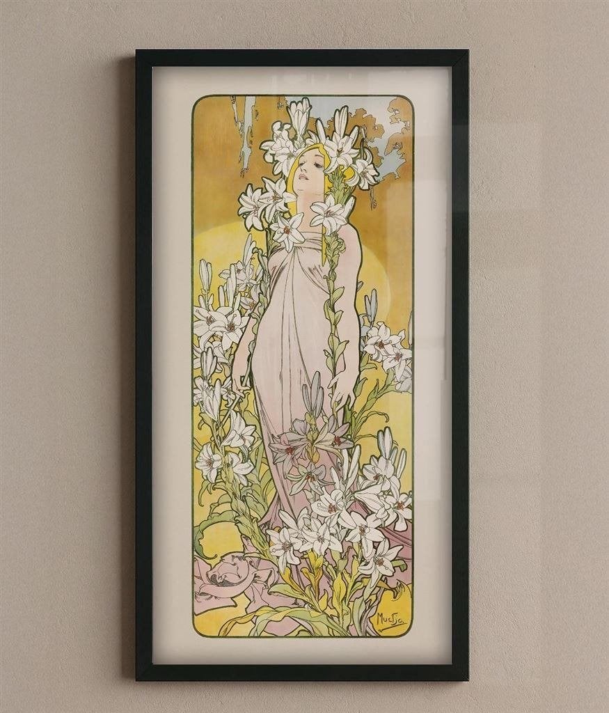 Alphonse Mucha Lily | the Flowers Verticale Poster, Verzamelen, Verzenden, Nieuw, A1 t/m A3, Film en Tv