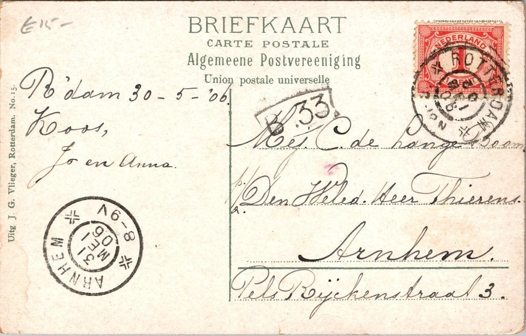 Rotterdam - 12 antieke ansichtkaarten Leuvehaven VIII, Verzamelen, Verzenden, Voor 1920, Gelopen, Zuid-Holland