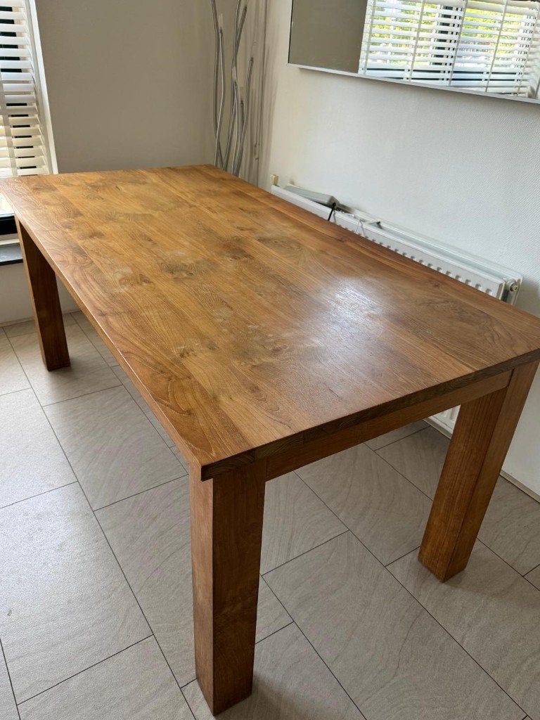 Te koop Teak eetkamertafel Piet Klerx, Ophalen, Gebruikt, Teakhout, 50 tot 100 cm