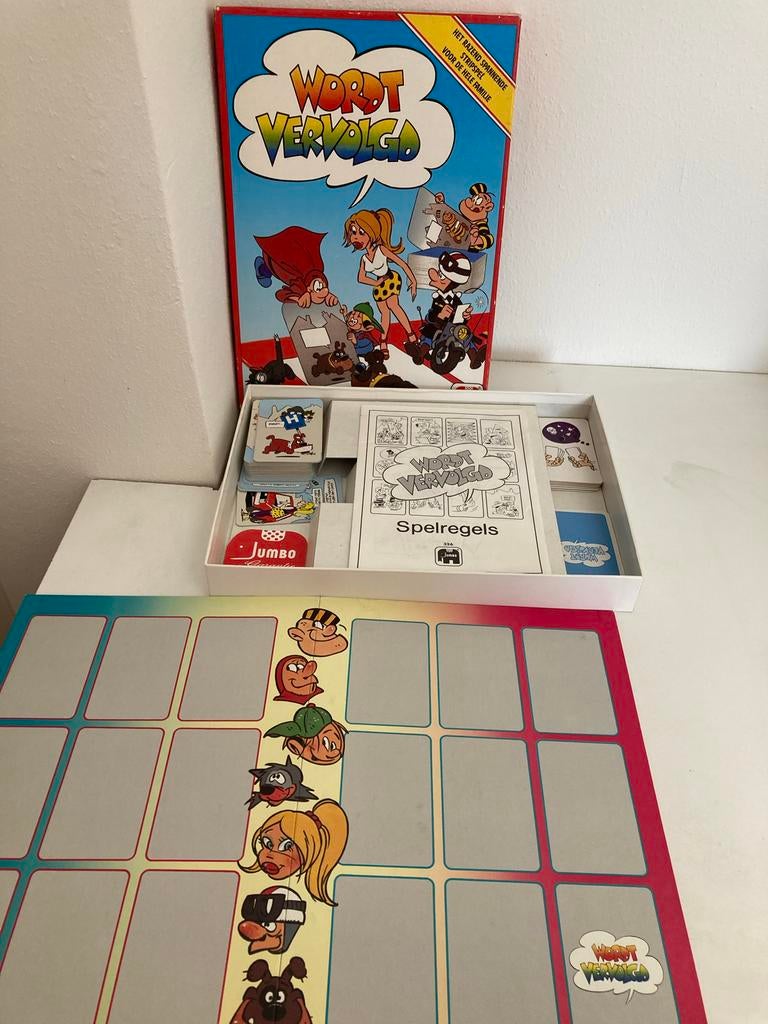 Wordt Vervolgd Striptrefspel - Jumbo (1984), Hobby en Vrije tijd, Gezelschapsspellen | Bordspellen, Drie of vier spelers, Ophalen of Verzenden