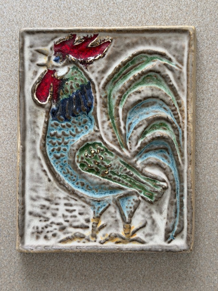 Keramische tegel met afbeelding van een Haan, Antiek en Kunst, Ophalen