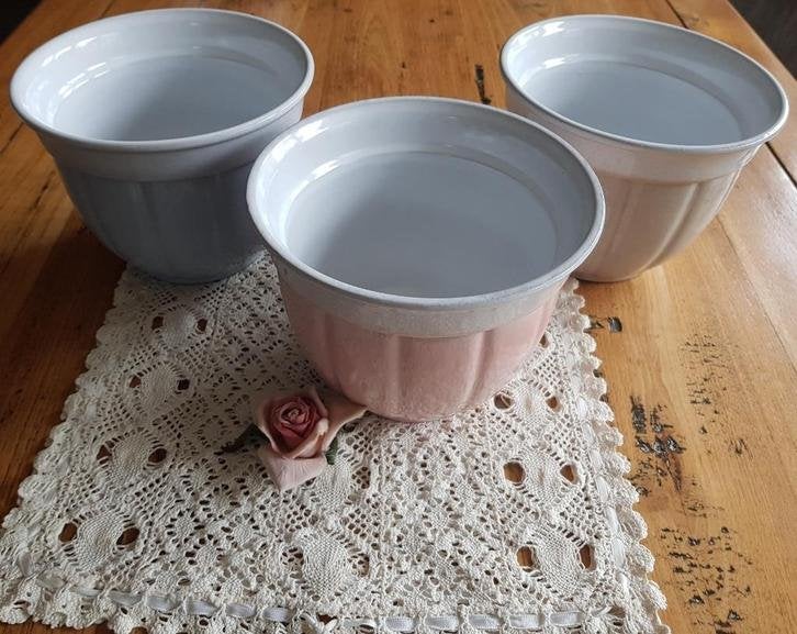 3 Vintage pastel bloempotten, West Germany 2394, Ophalen of Verzenden