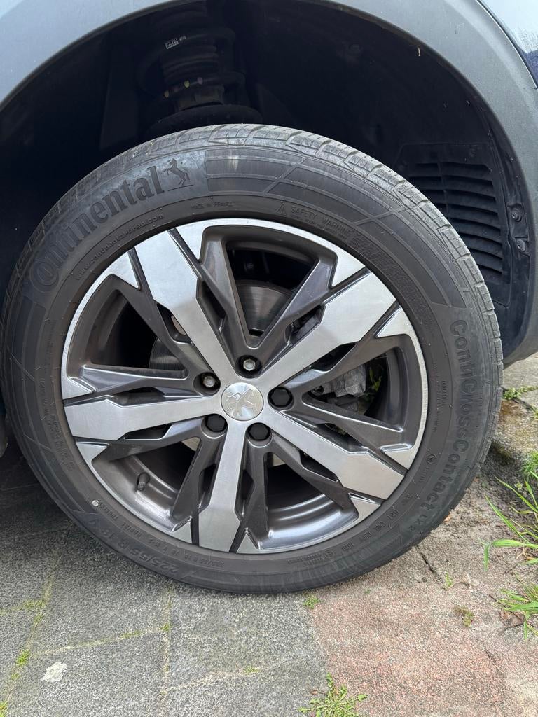 Originele Peugeot 18 inch velgen met Continental banden, 18 inch, Gebruikt, Banden en Velgen, Ophalen of Verzenden