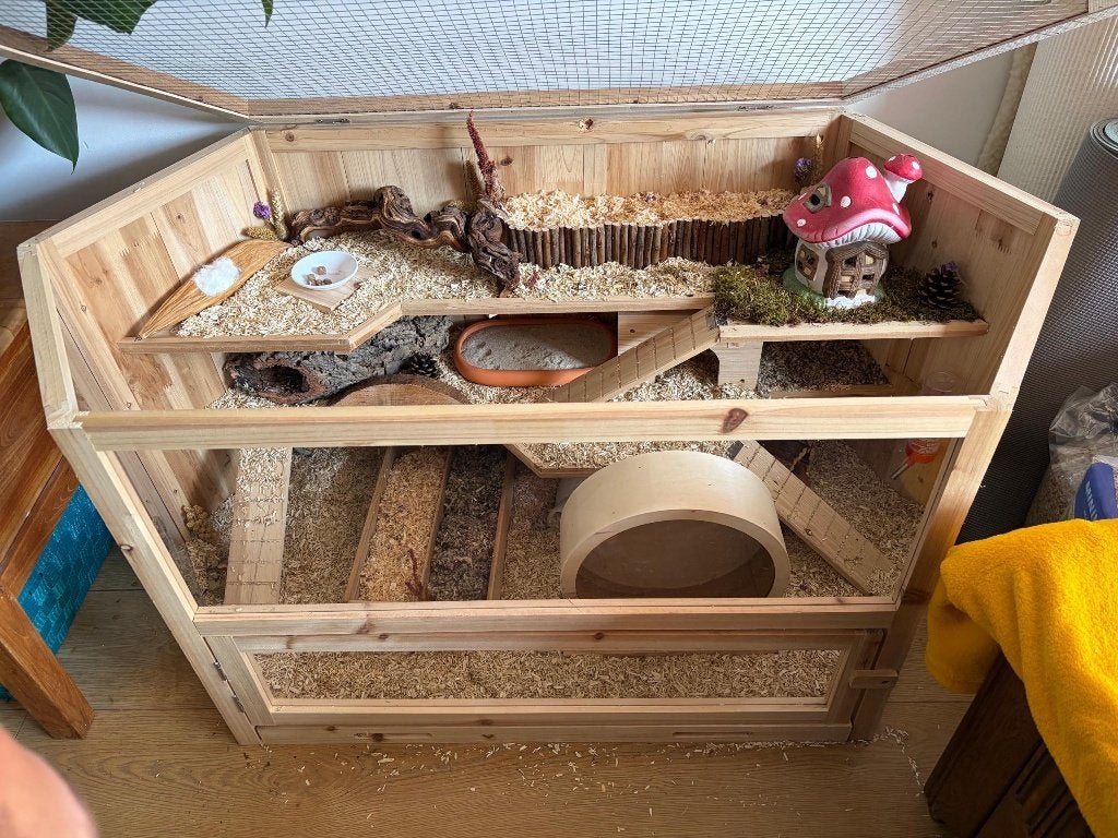 Hamster Villa Te Koop! (hamsterhok met toebehoren), Ophalen, 60 tot 90 cm, 110 cm of meer, Gebruikt