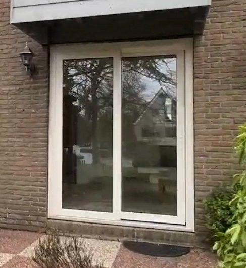 Bijna nieuwe schuifpui, Ophalen, Kunststof, Zo goed als nieuw, 150 tot 225 cm