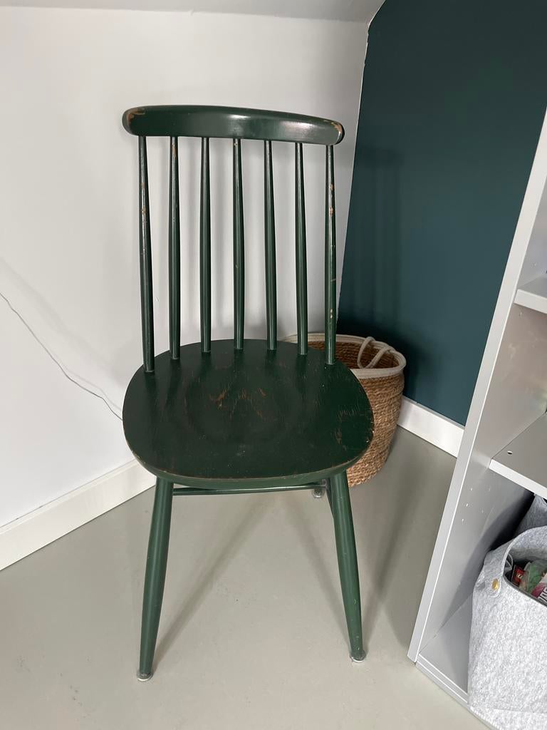 Oud groen stoeltje -retro, Antiek en Kunst, Ophalen