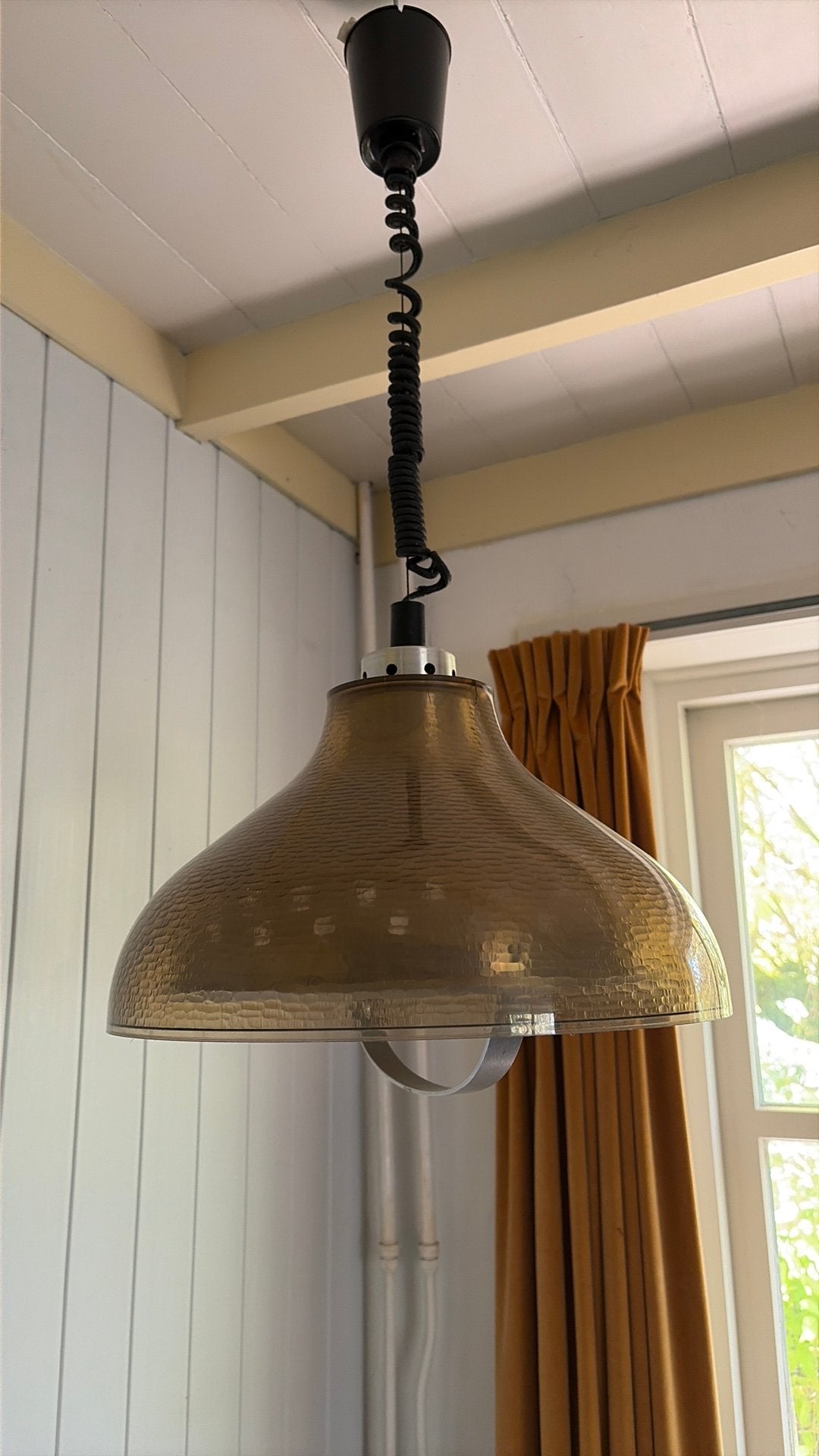 Vintage space age acryl hanglamp, Space age, Kunststof, Gebruikt, E27 (groot)