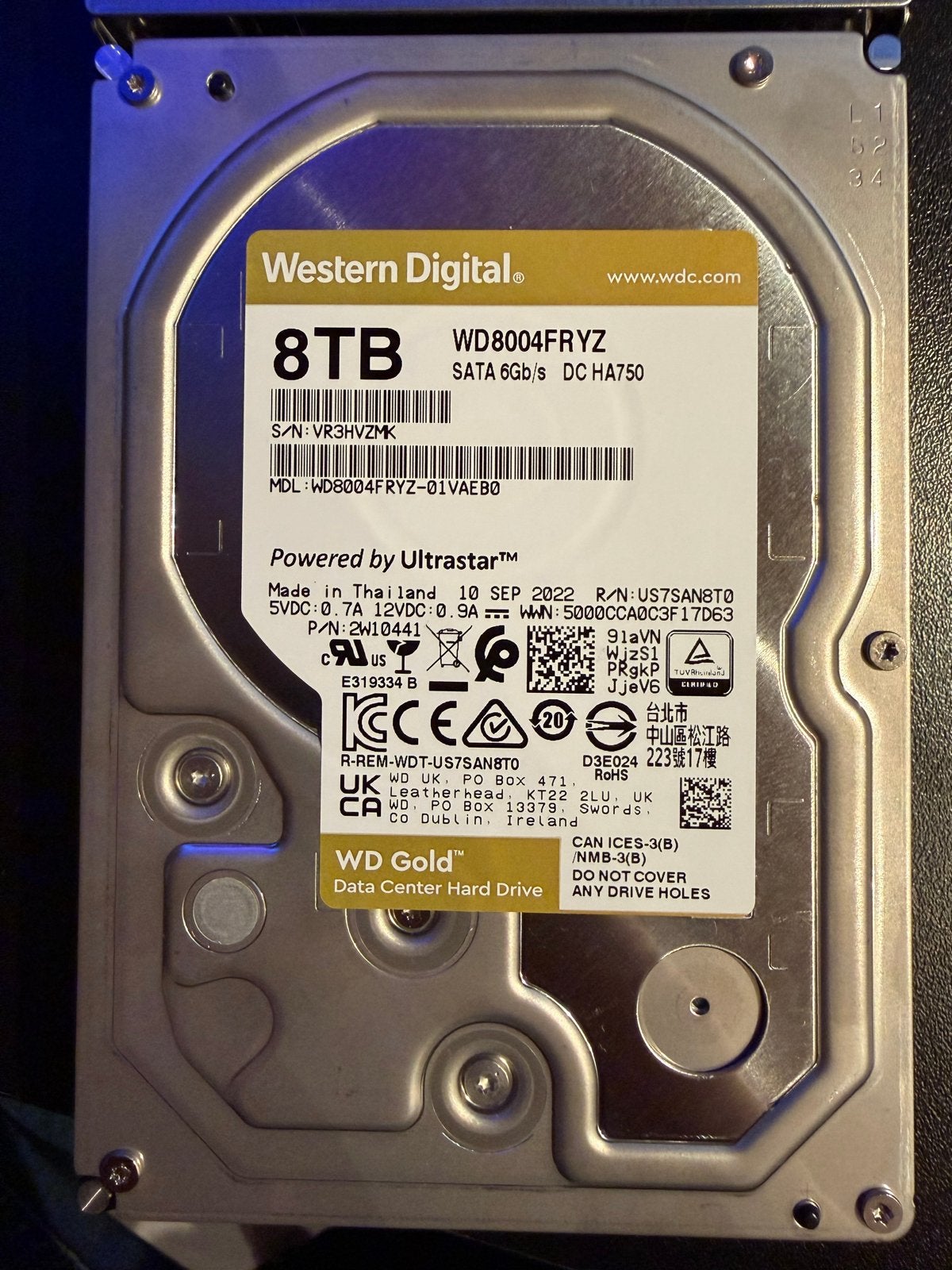 Western Digital 8TB SATA HDD 3.5inch, Computers en Software, Ophalen, Intern, Gebruikt, Desktop