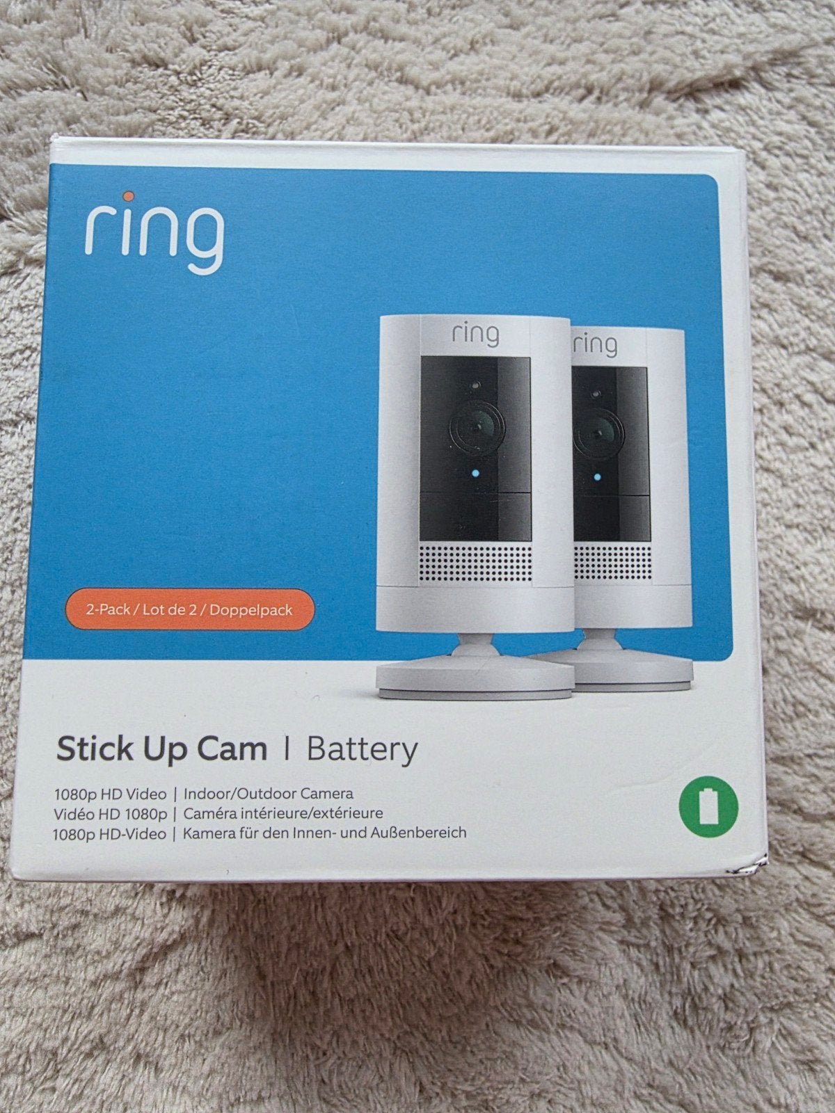 2-pack Ring Stick Up Cam Battery Beveiligingscamera's, Verzenden, Nieuw