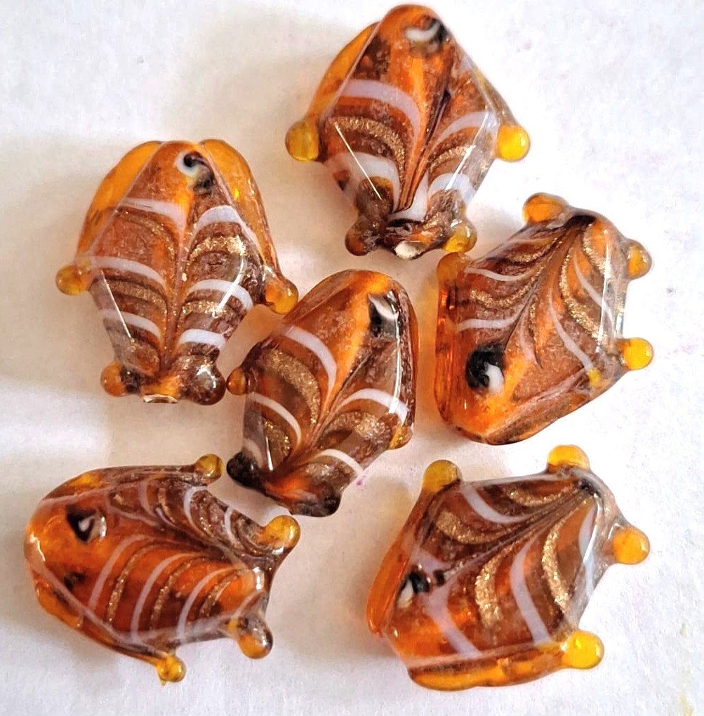 6x Prachtige murano glas bewerkte vis kralen 20x15mm a, Verzenden, Nieuw, Kraal
