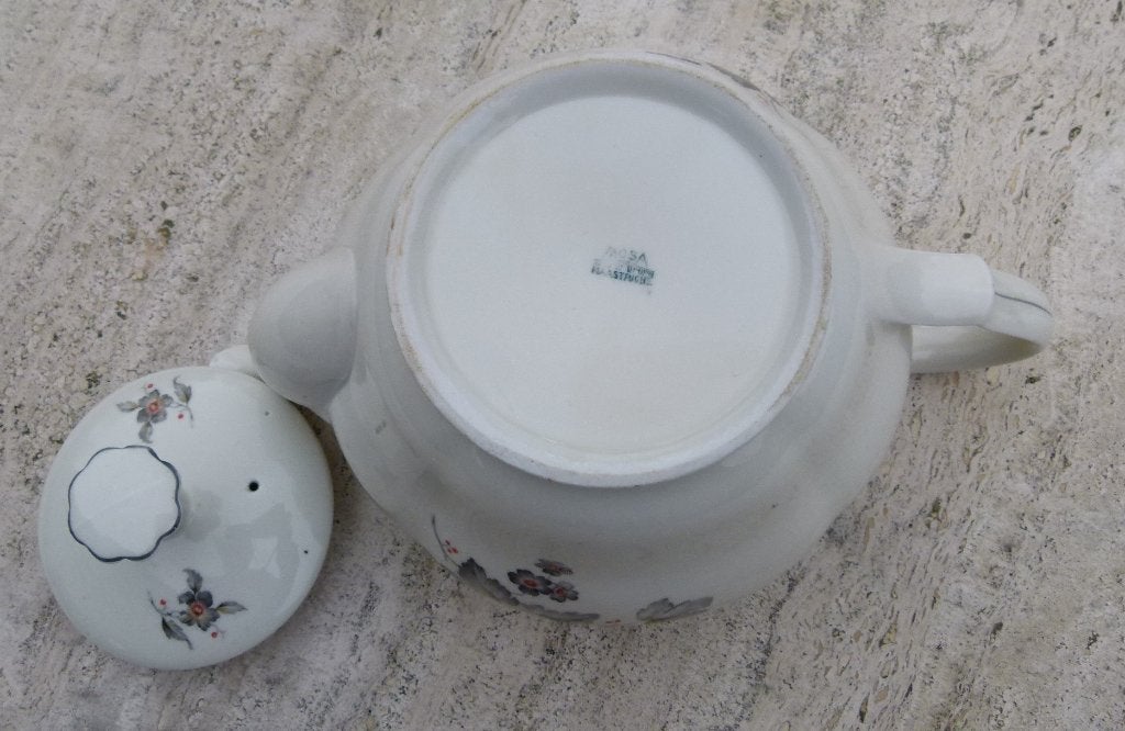MOSA Theepot Grijze Bloem 5 poortjes/ bruggen, Ophalen of Verzenden