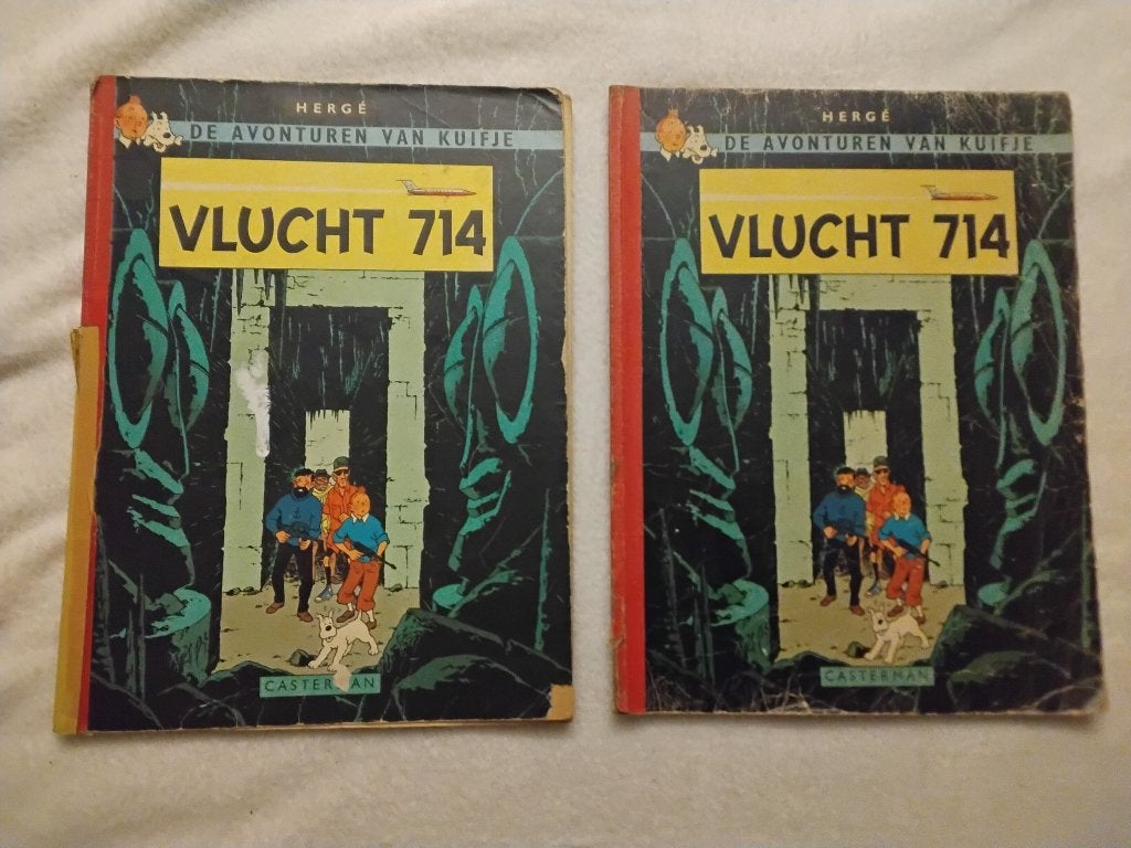 1968 kuifje tintin vlucht 714, Eén stripboek, Ophalen of Verzenden, Gelezen
