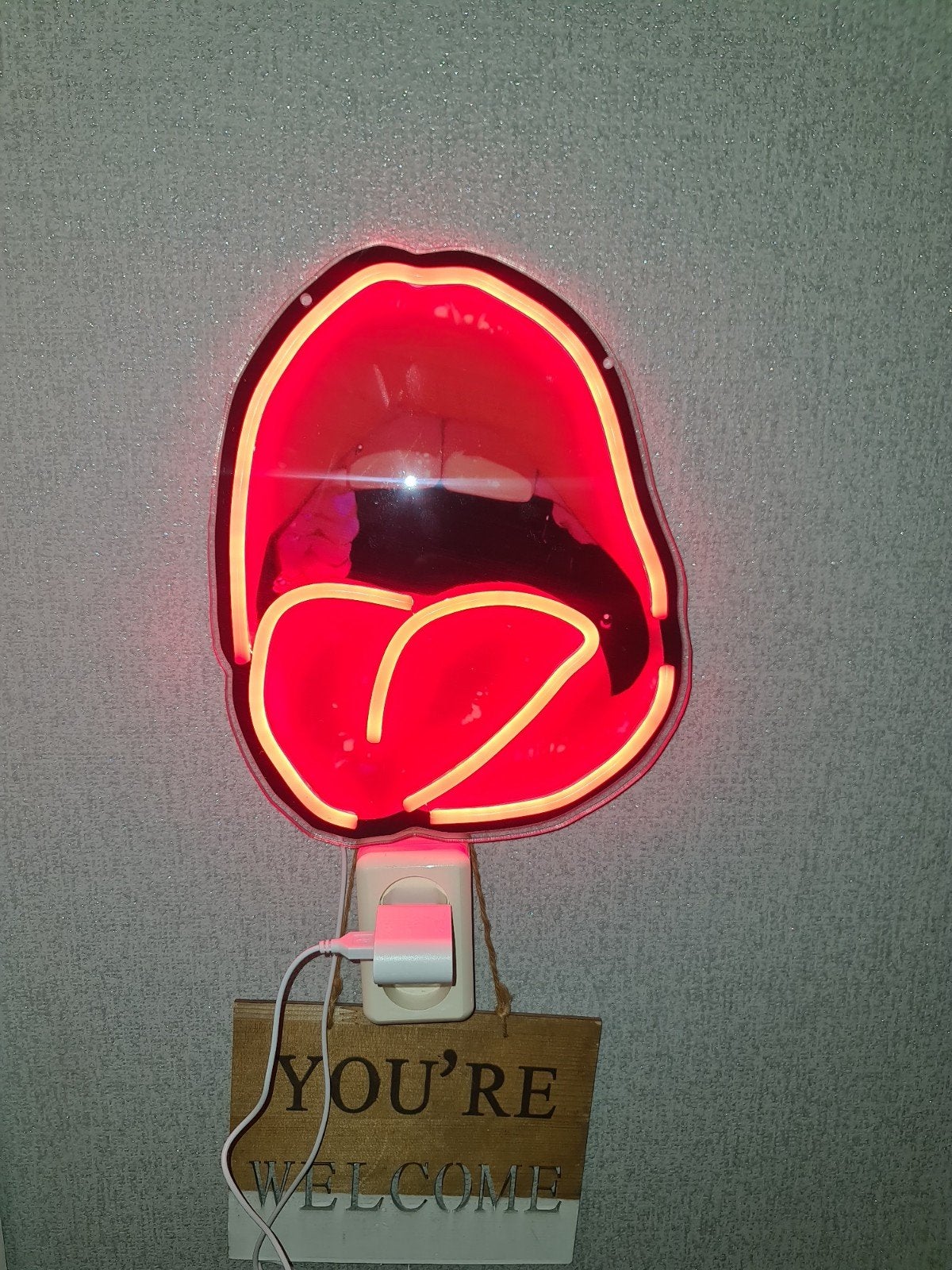 Neon lamp. Tong. 30 cm hoog., Ophalen of Verzenden, Nieuw