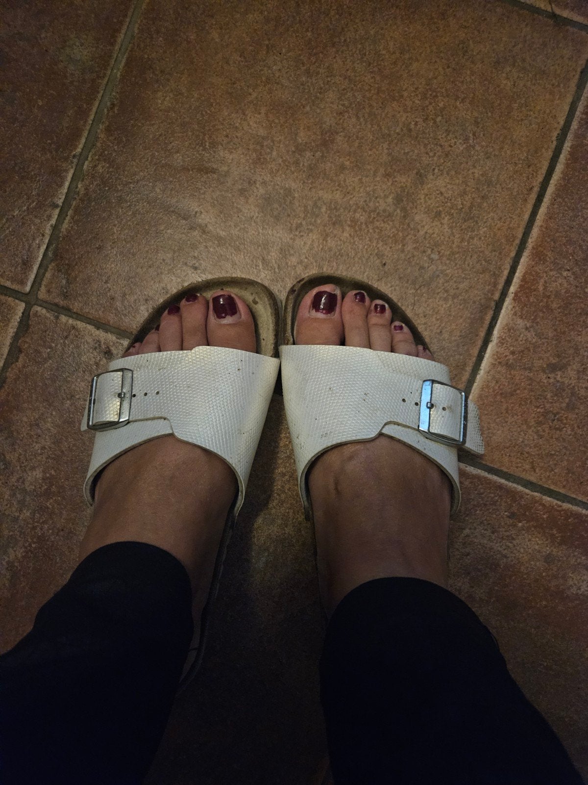 Birkenstock slippers parelmoer maat 40, Kleding | Dames, Schoenen, Ophalen, Wit, Zo goed als nieuw, Birkenstock