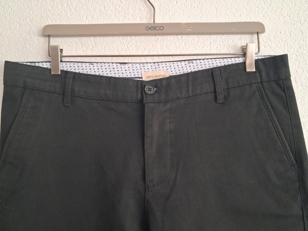 Donkergroene Artu Napoli Chino Broek - Maat W34 L30, Maat 52/54 (L), Ophalen of Verzenden, Zo goed als nieuw, Artu Napoli