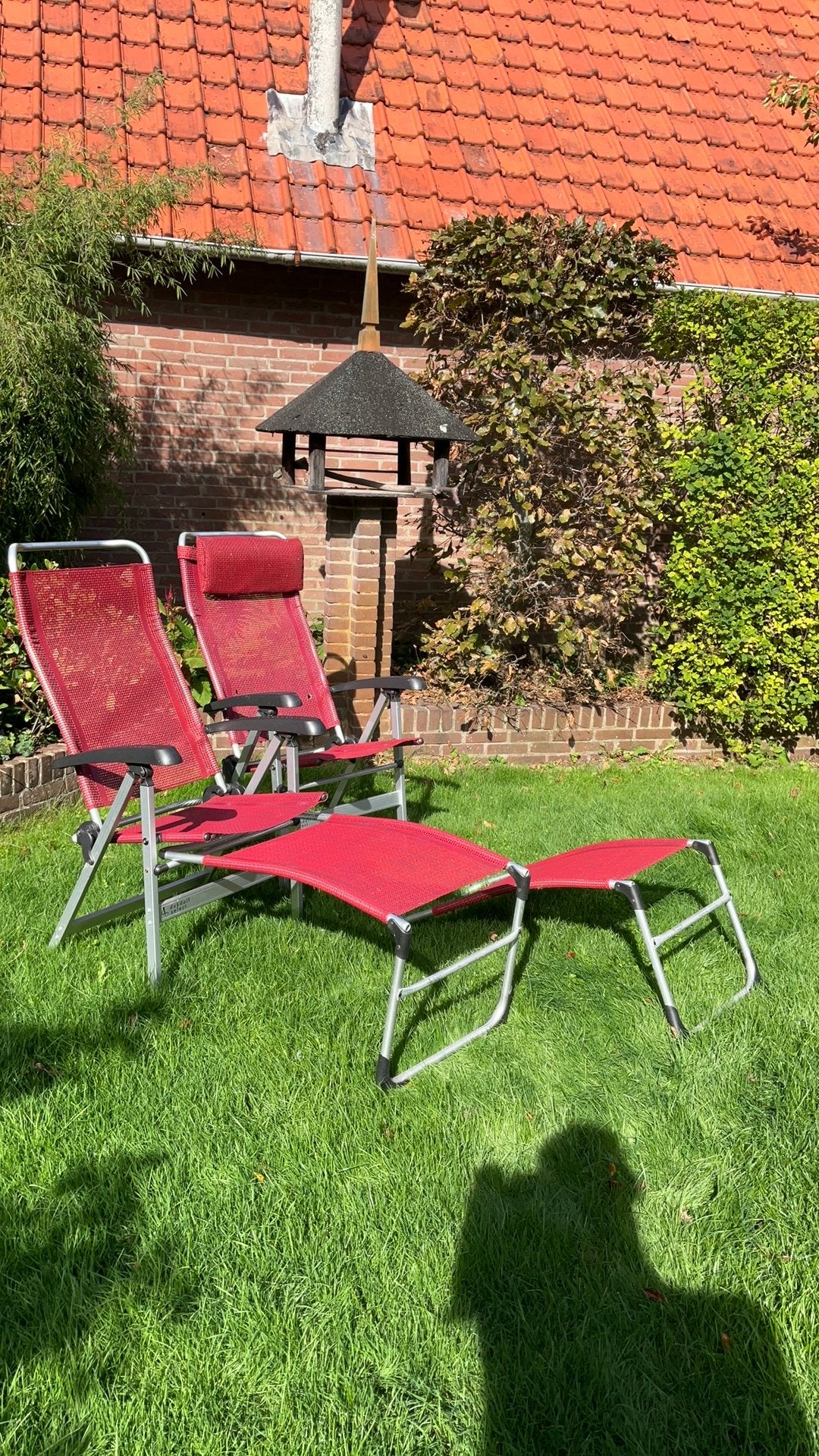 Campingstoelen met voetensteun, Tuin en Terras, Ophalen, Gebruikt, Aluminium, Inklapbaar