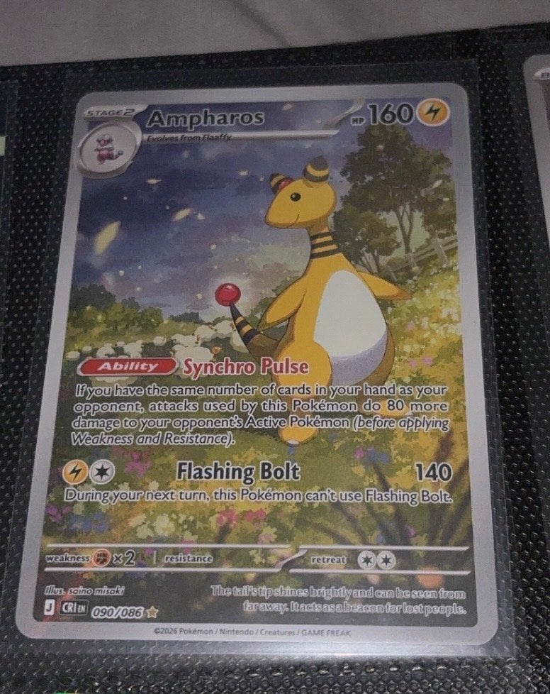 Pokémon Kaart: Ampharos 090/086 (2026) - Zo goed als nieuw, Ophalen of Verzenden, Zo goed als nieuw, Losse kaart