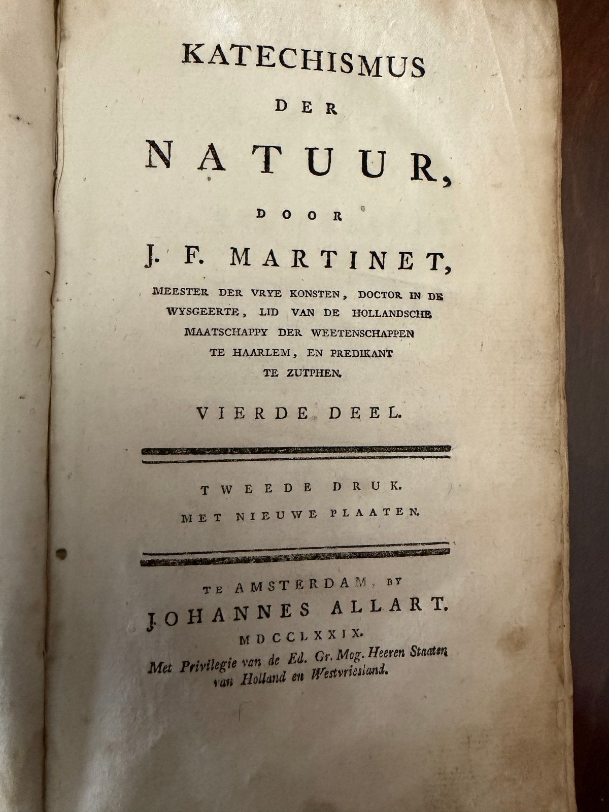 Katechismus der Natuur, Vierde Deel, 1779 (zonder platen), Ophalen of Verzenden