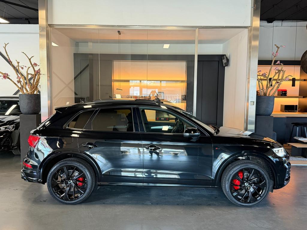 Audi Q5 2.0 50 TFSI e quattro S line hybride garantie 2020, Automaat, 4 cilinders, Leder en Stof, Zwart