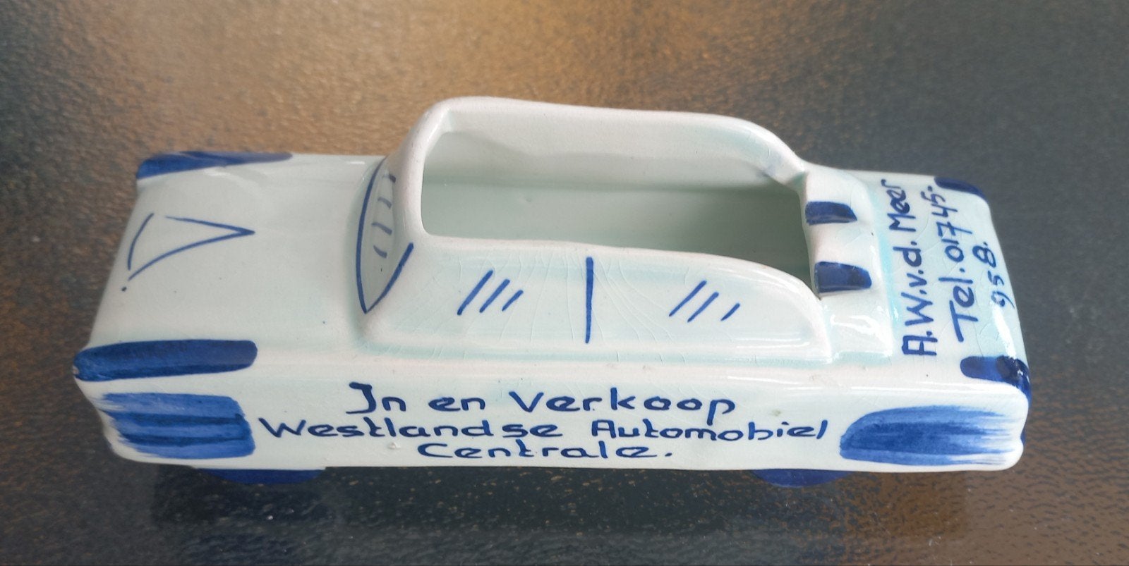 aardewerk auto asbak, Verzamelen, Ophalen, Gebruikt, Auto's
