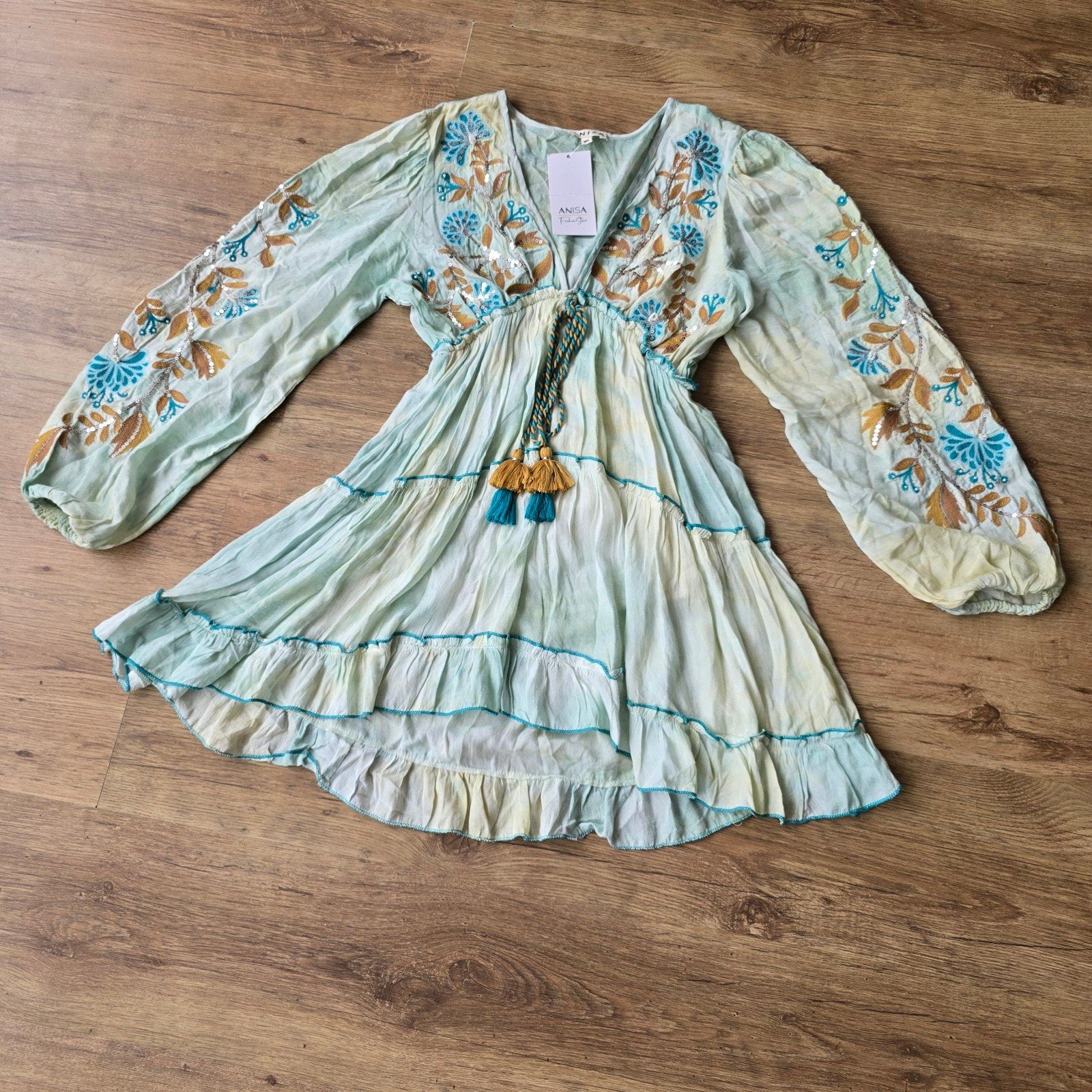 Boho Tuniek Jurk met Borduurwerk - Maat M/L, Maat 38/40 (M), Meerkleurig, Nieuw, Ophalen of Verzenden