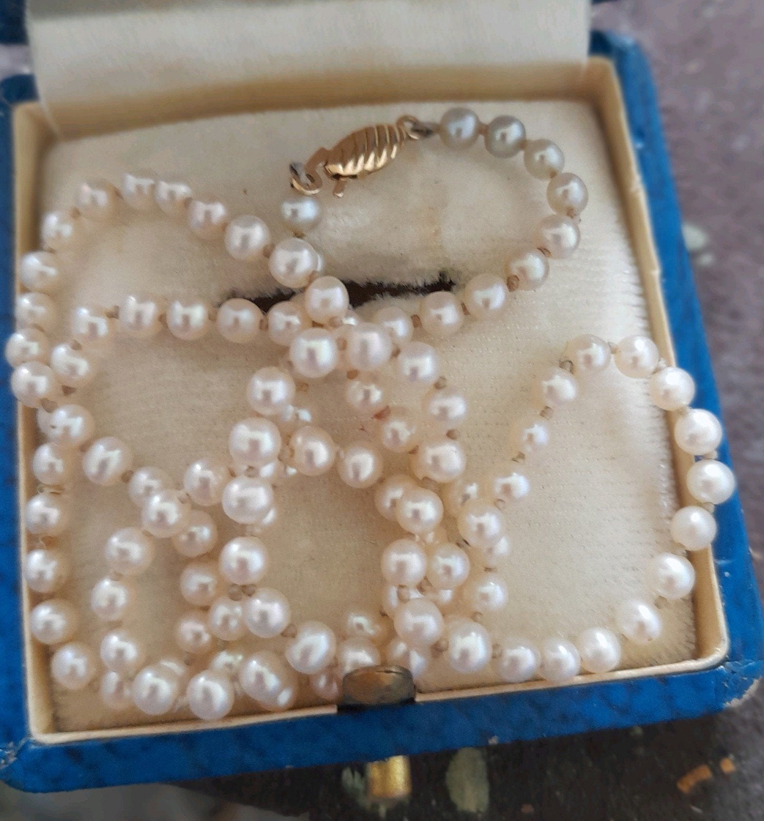 Echte parelketting met 585 gouden sluiting, Ophalen of Verzenden, Gebruikt, Wit, Goud