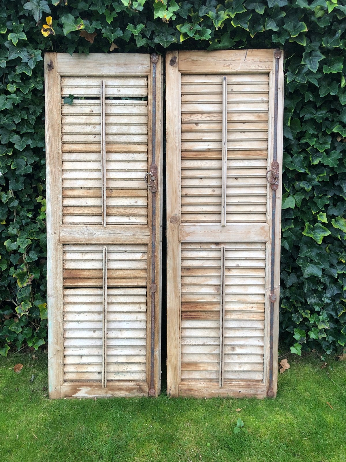 Antieke houten luiken - set van 2, Gebruikt, Minder dan 80 cm, Overige typen, Ophalen of Verzenden