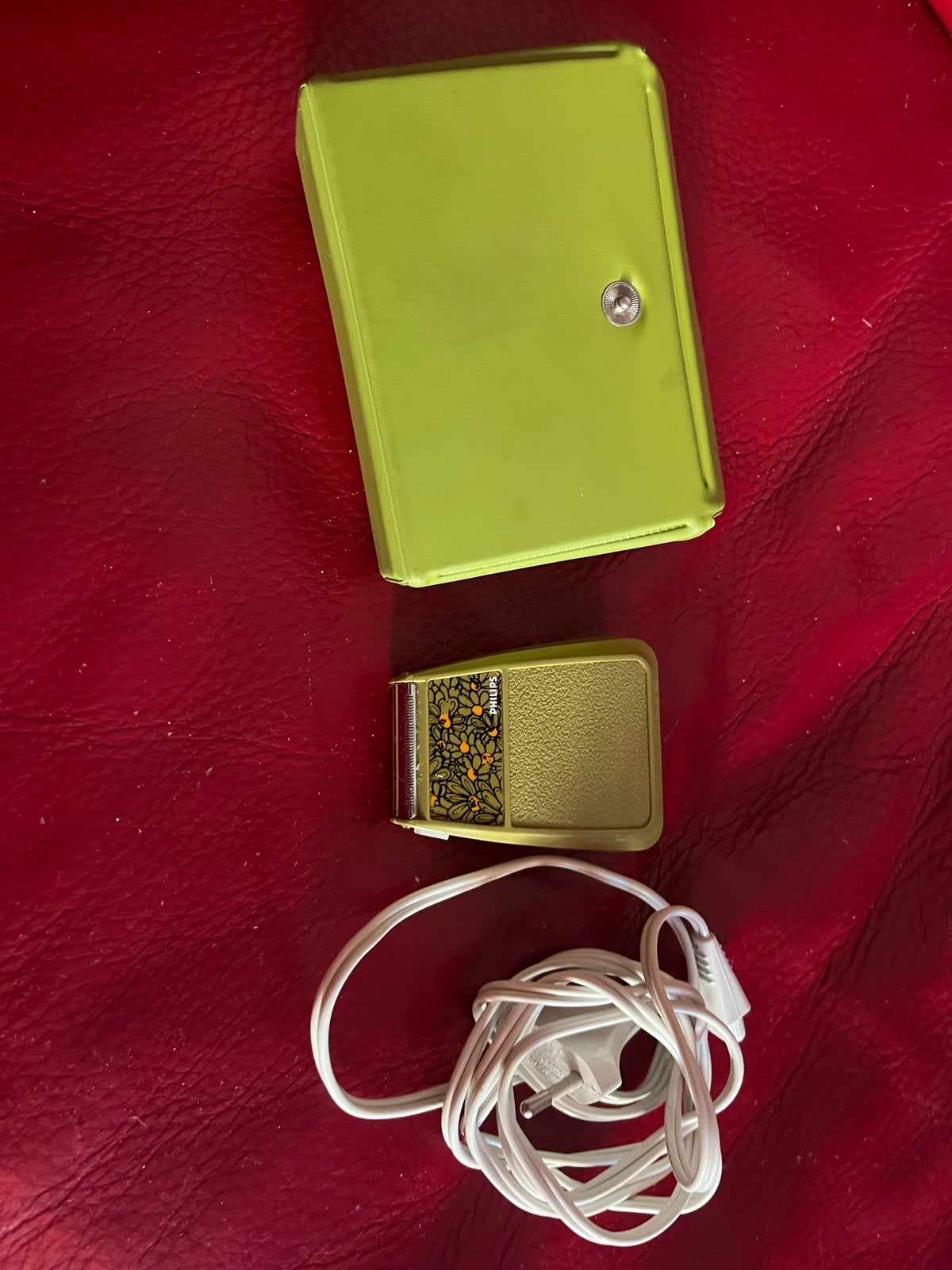 Vintage Philips scheerapparaat met etui en snoer, Ophalen of Verzenden, Gebruikt, Scheren en Epileren