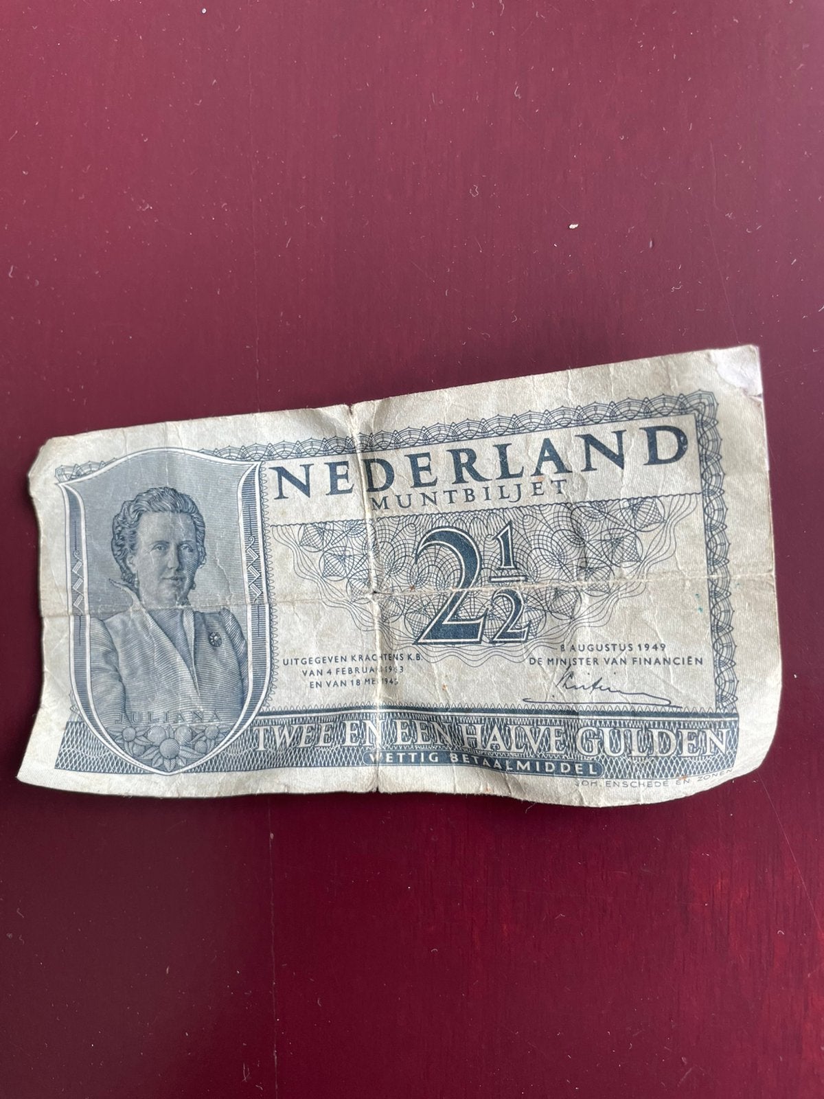 2 gulden 50 briefgeld 1949, Postzegels en Munten, Bankbiljetten | Nederland, Ophalen, 2½ gulden
