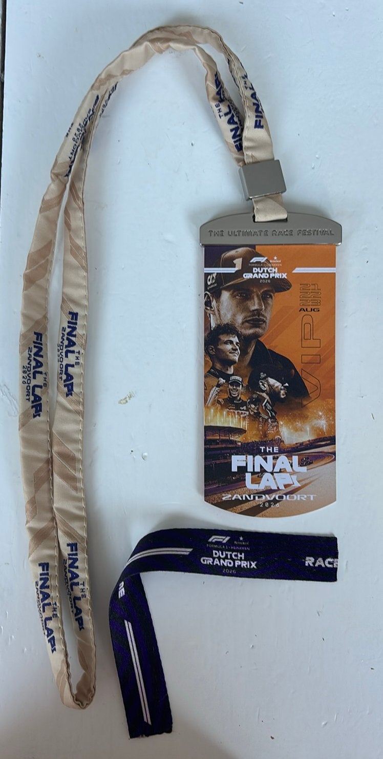 Dutch Grand Prix VIP The Final Lap 2026 & Race Home polsband, Verzamelen, Sleutelhangers, Ophalen of Verzenden, Zo goed als nieuw