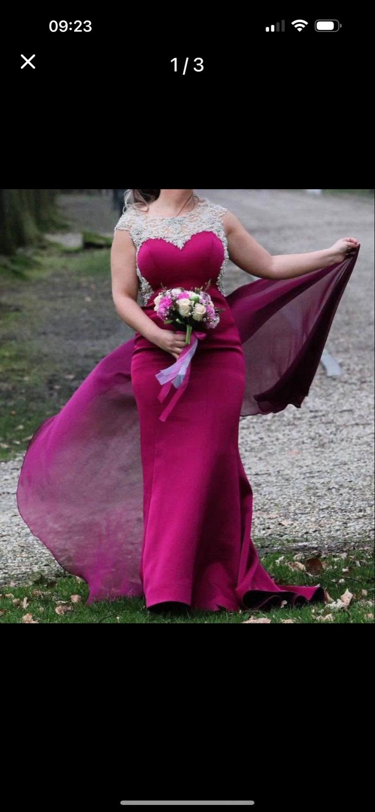 Prachtige Galajurk Fuchsia met Strass Maat 38/40, Kleding | Dames, Galajurk, Zo goed als nieuw, Roze, Ophalen