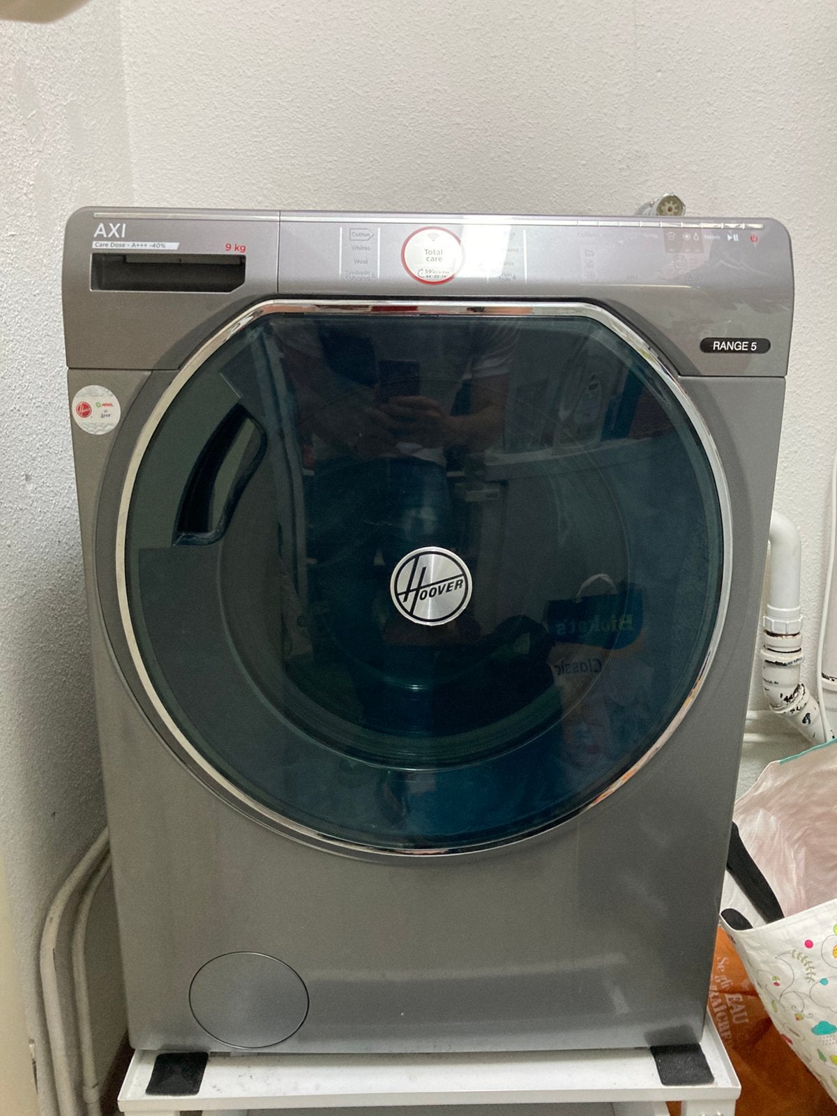 Hoover AXI 9KG, 8 tot 10 kg, Ophalen, Zo goed als nieuw, 85 tot 90 cm