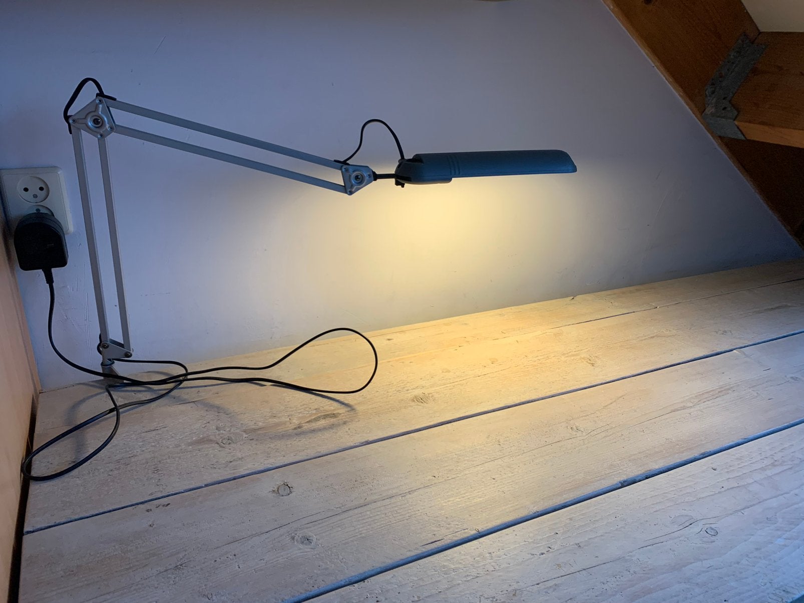 Bureau lamp zilvergrijs burolamp verstelbaar ophalen, Ophalen