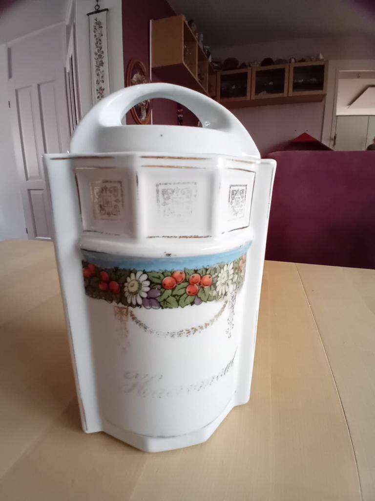 Antieke kruidenset van porselein - Azijn, Olie, Suiker, Pepe, Ophalen of Verzenden