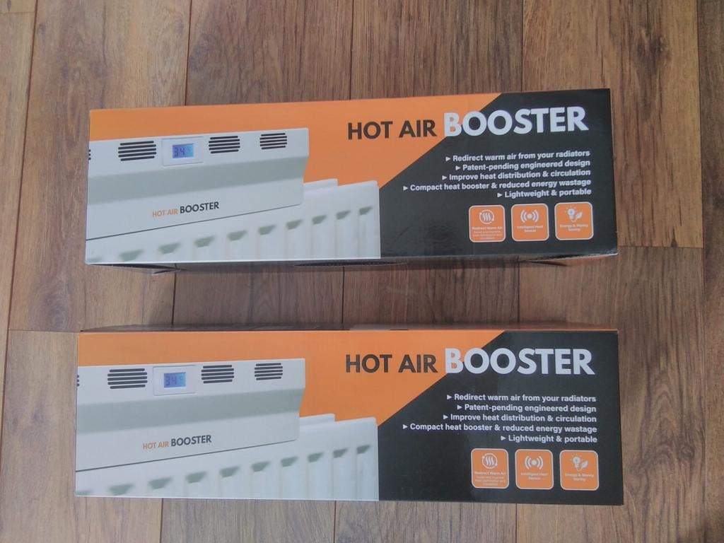 Te koop 2 stuks  HOT AIR BOOSTER  radiator ventilator, Minder dan 30 cm, Radiator, Nieuw, Minder dan 60 cm